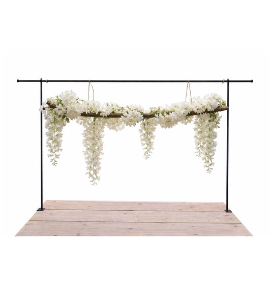 Sfeervolle Bloemendecoratie – Hangende Tak met Witte Bloemen - 170 cm