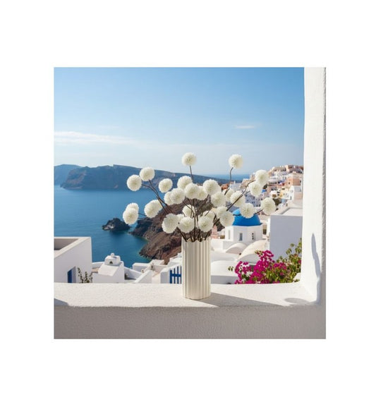 Boeket Santorini - Pompon chrysant in witte uitvoering