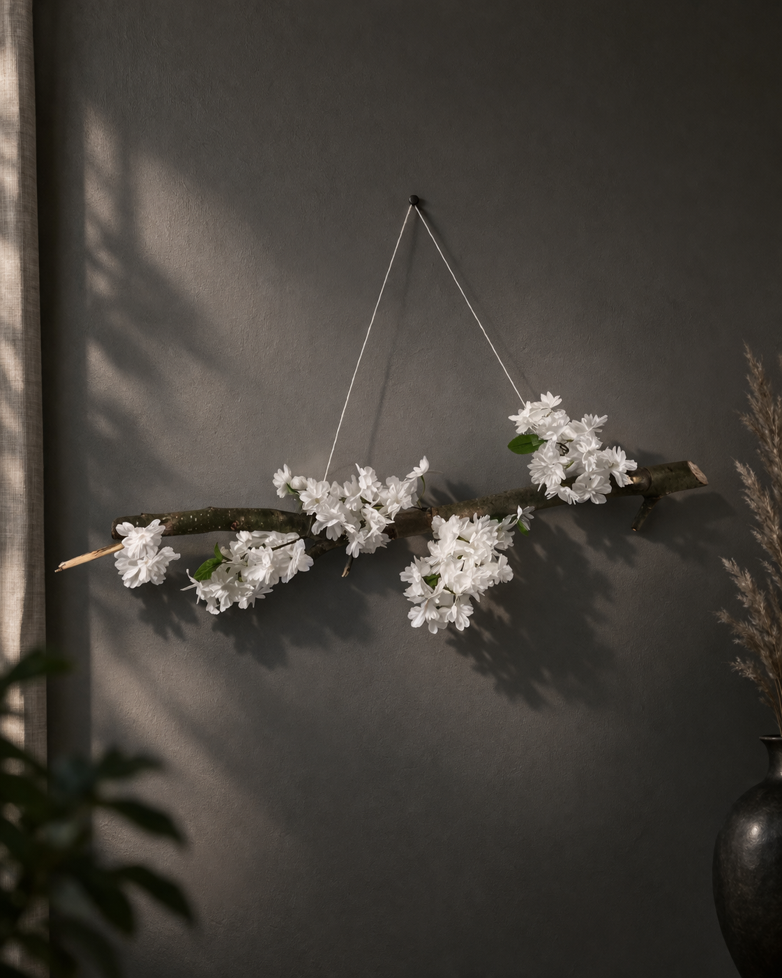 Natuurlijke wanddecoratie - wit