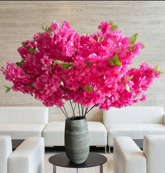 Boeket Ibiza met 5 of 10 Japanse kers kunstbloemen - hardroze