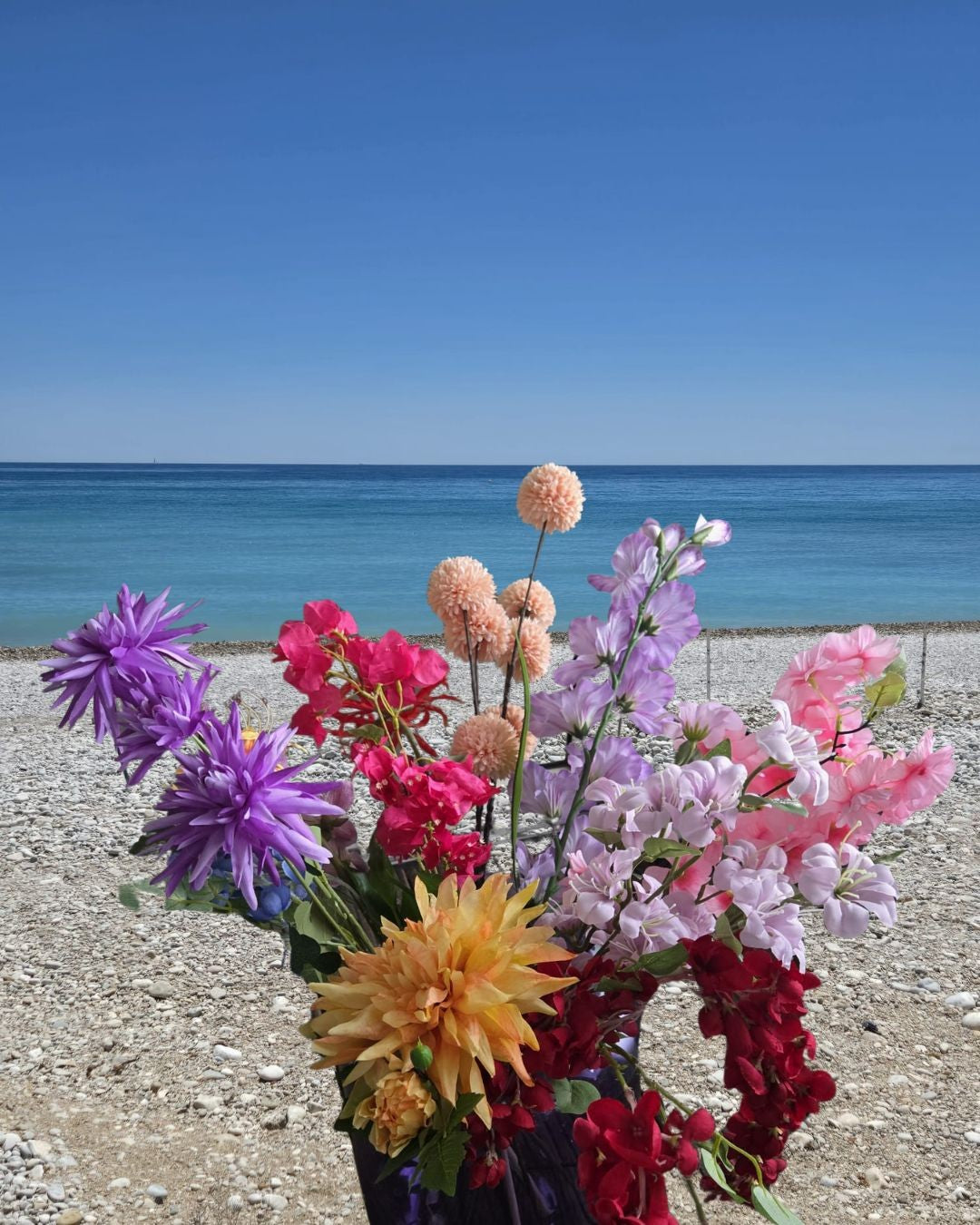 Boeket Anguilla - zijden bloemen - veelkleurig